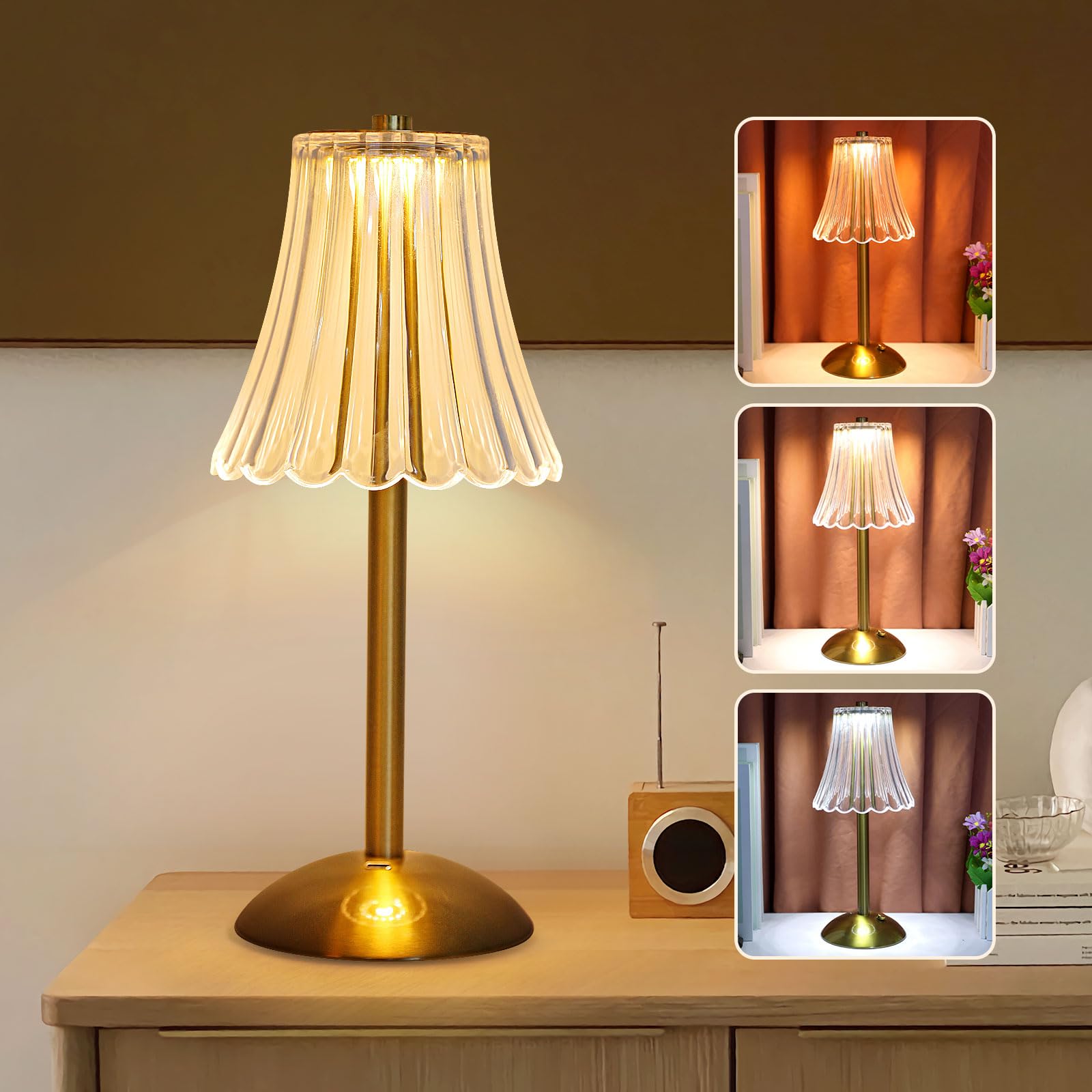 🌹 Liliful Cordless Rose Style LED Table Lamp