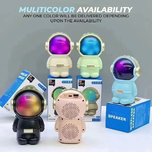 🚀 X-808 Astronaut Bluetooth Speaker – RGB Light & Powerful Bass 🔊✨