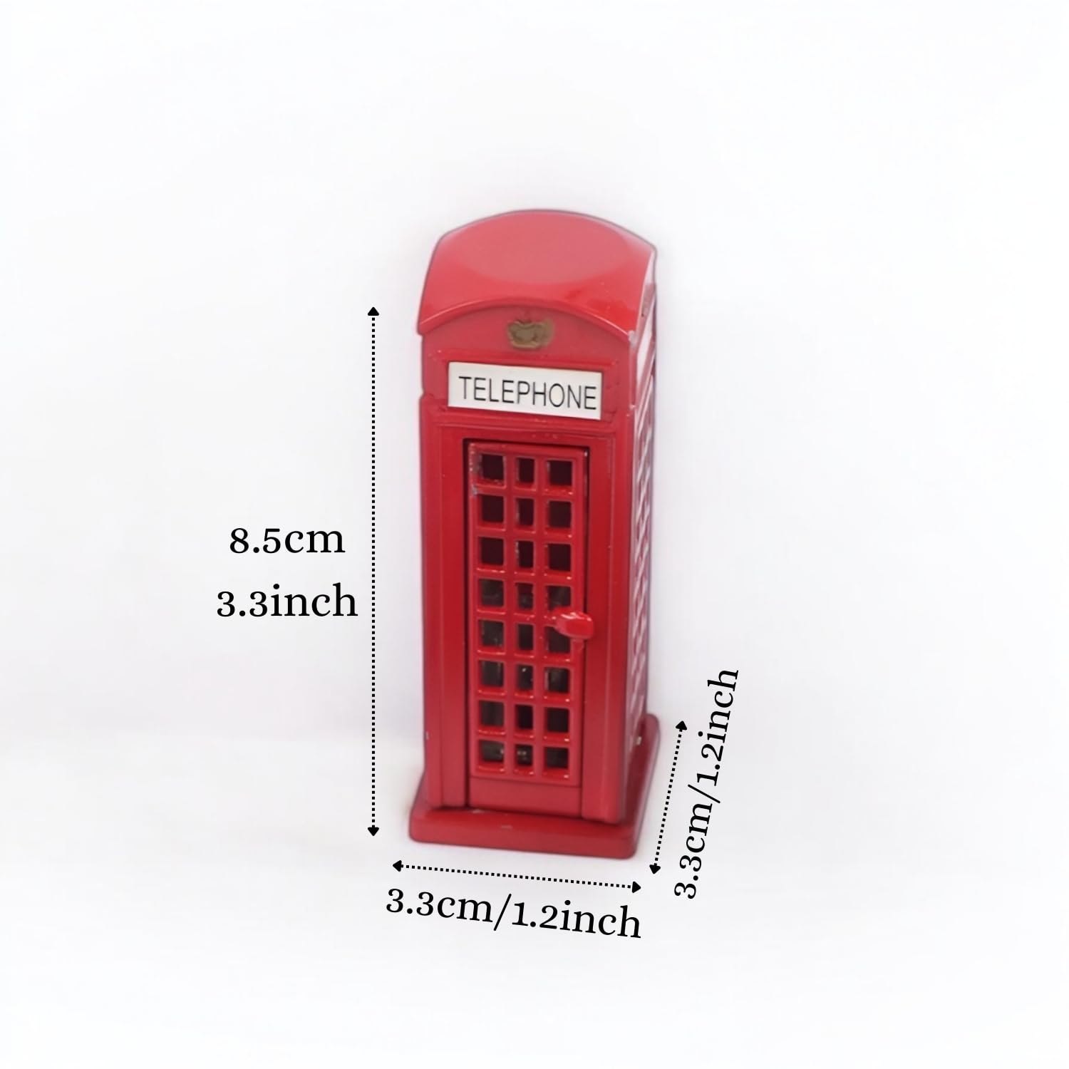 🇬🇧 London Red Telephone Booth Miniature – British Style Decorative Showpiece
