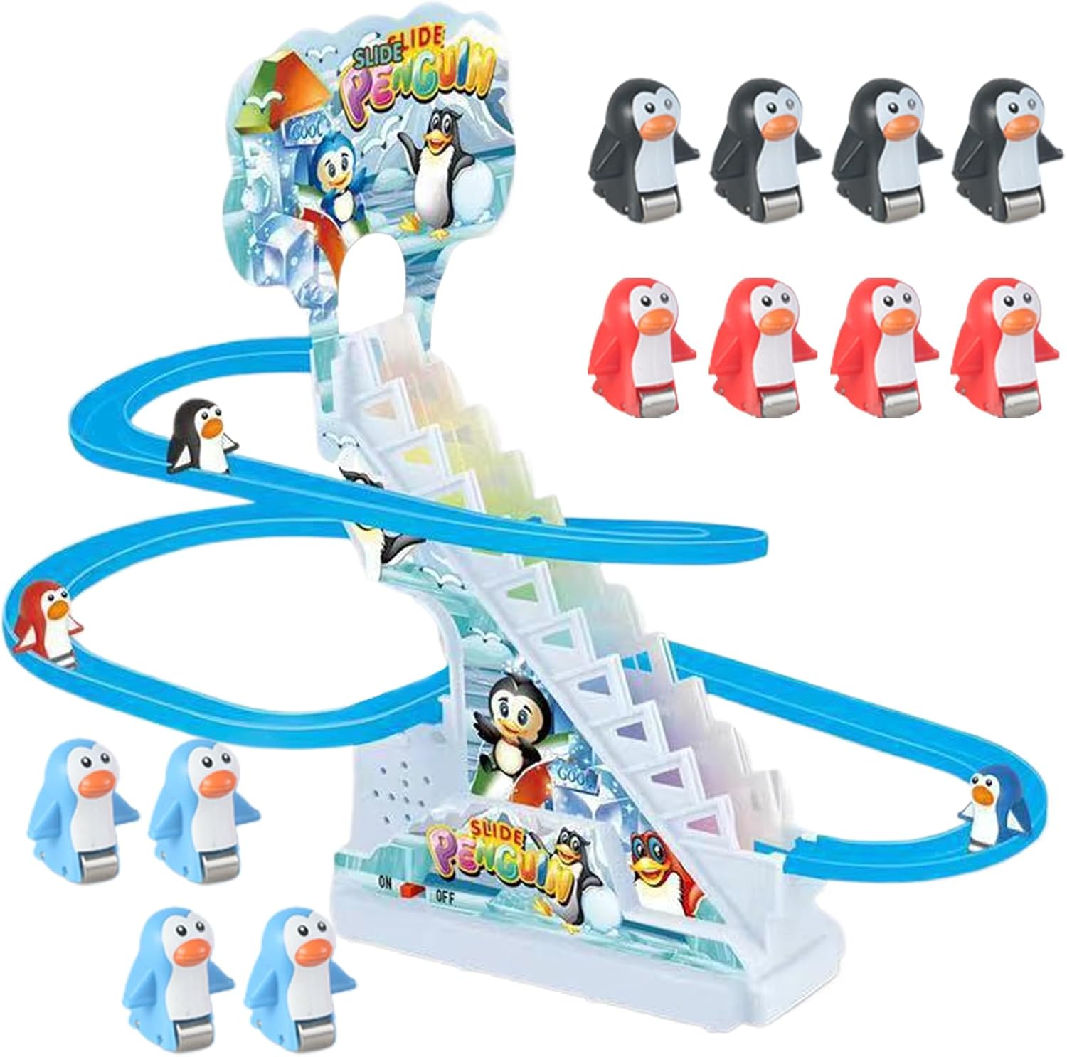 (Rechargable) Penguin Slide Toy - Musical LED Flashing Light Game Set, Cute Penguin