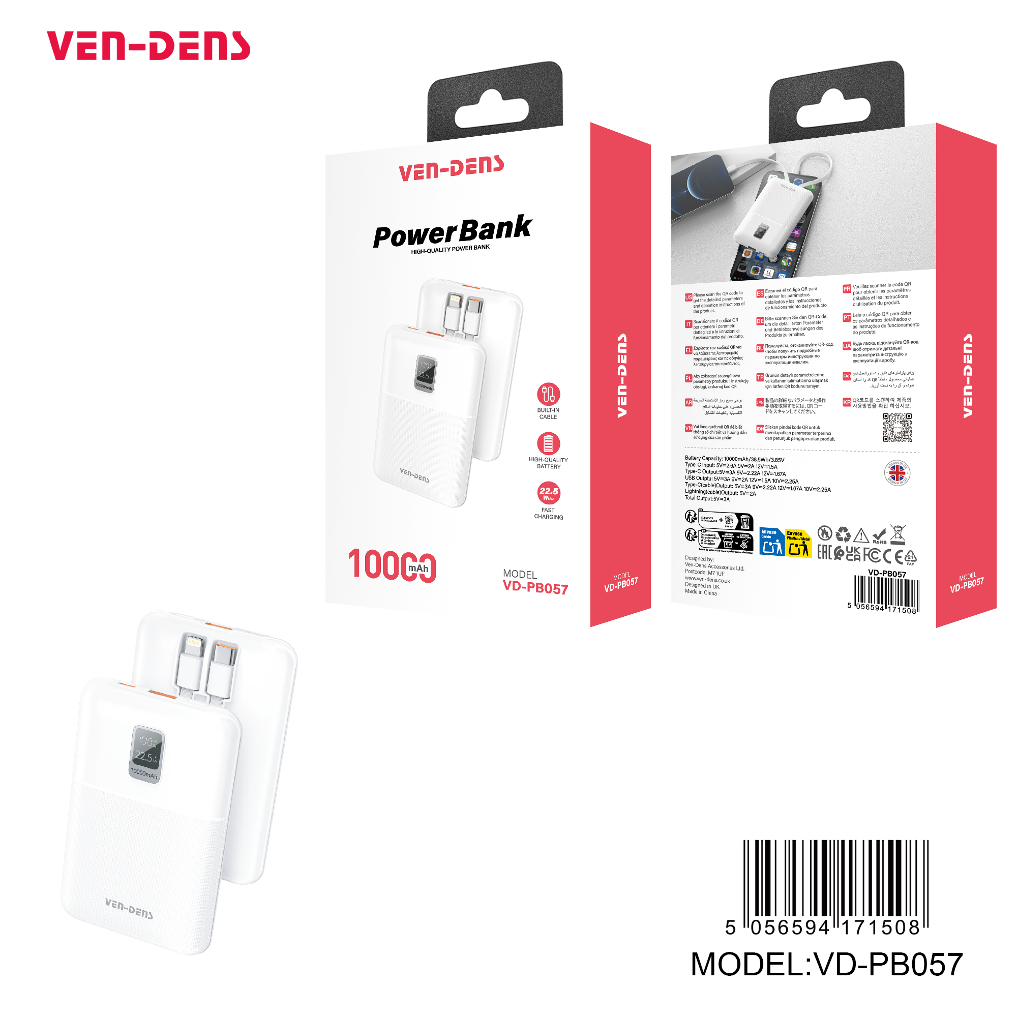 🔋 Ven-Dens PB057 10000mAh Power Bank  Product