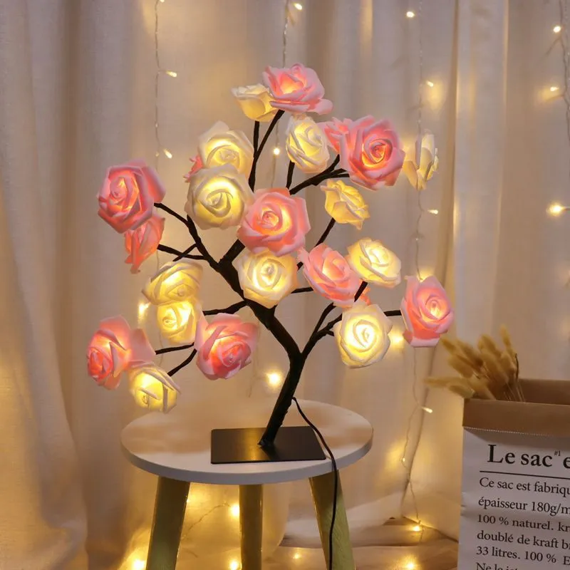 🌹 24 LED Rose Flower Tree Light