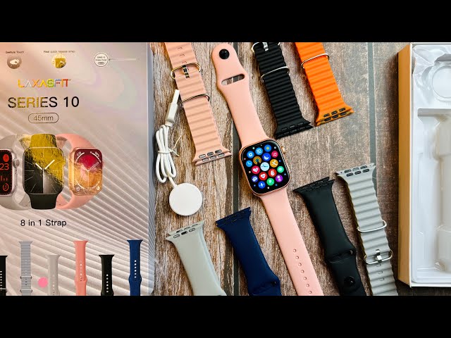 LAXASFIT Series 10 Smart Watch | 2.01″ Big Infinite Display | 8-in-1 Strap Set | Bluetooth Calling | Wireless Charging