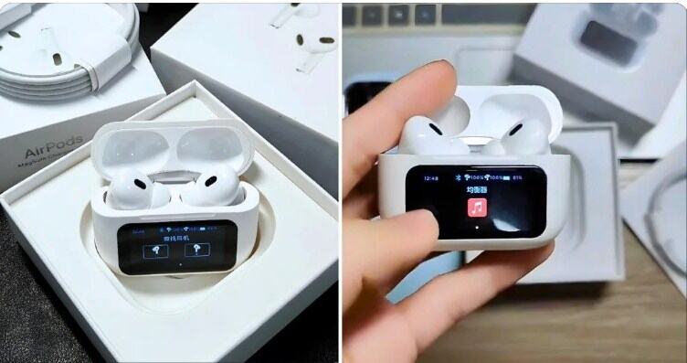 AirPods Pro White Wireless Earbuds with Smart LED Touch Display Case